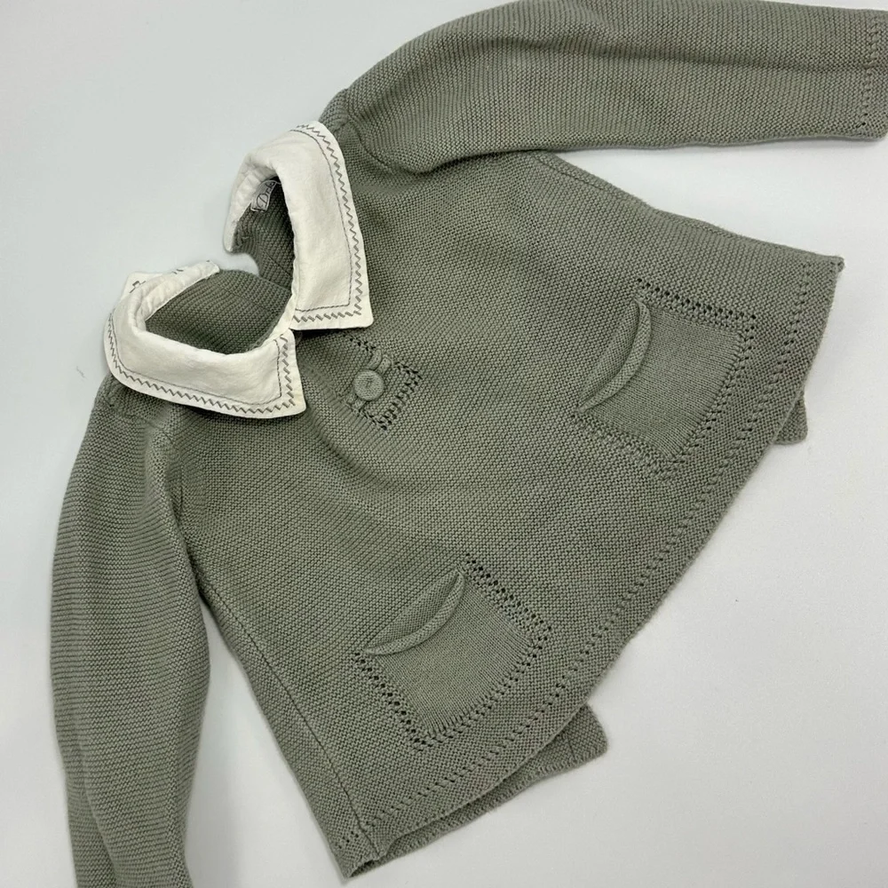 Dr.Kid newborn grey collared 2 piece set size 9M